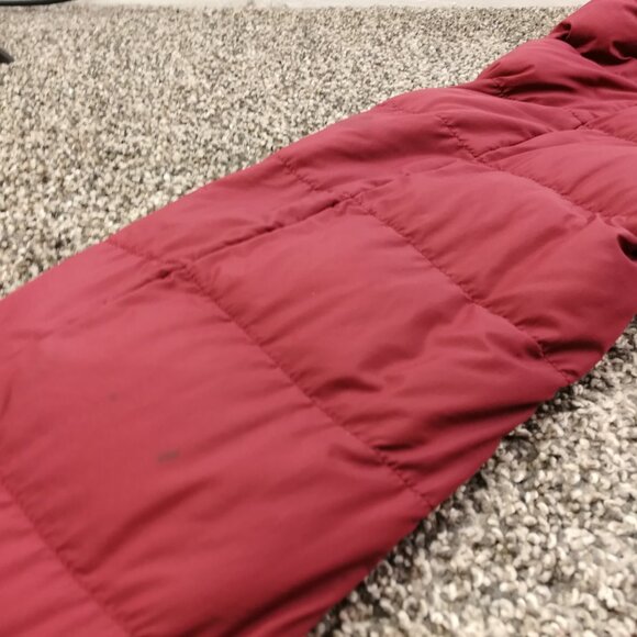 Uniqlo Coat Jacket Down Puffer Quilted Full Zip Burgundy Red Womens Small *Flaw - Picture 5 of 12